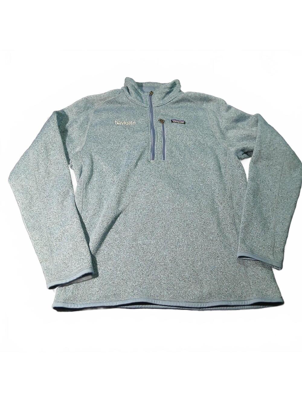 Patagonia Outdoor Fleece Pullover Blue 1/4 Zip L Large Navigate